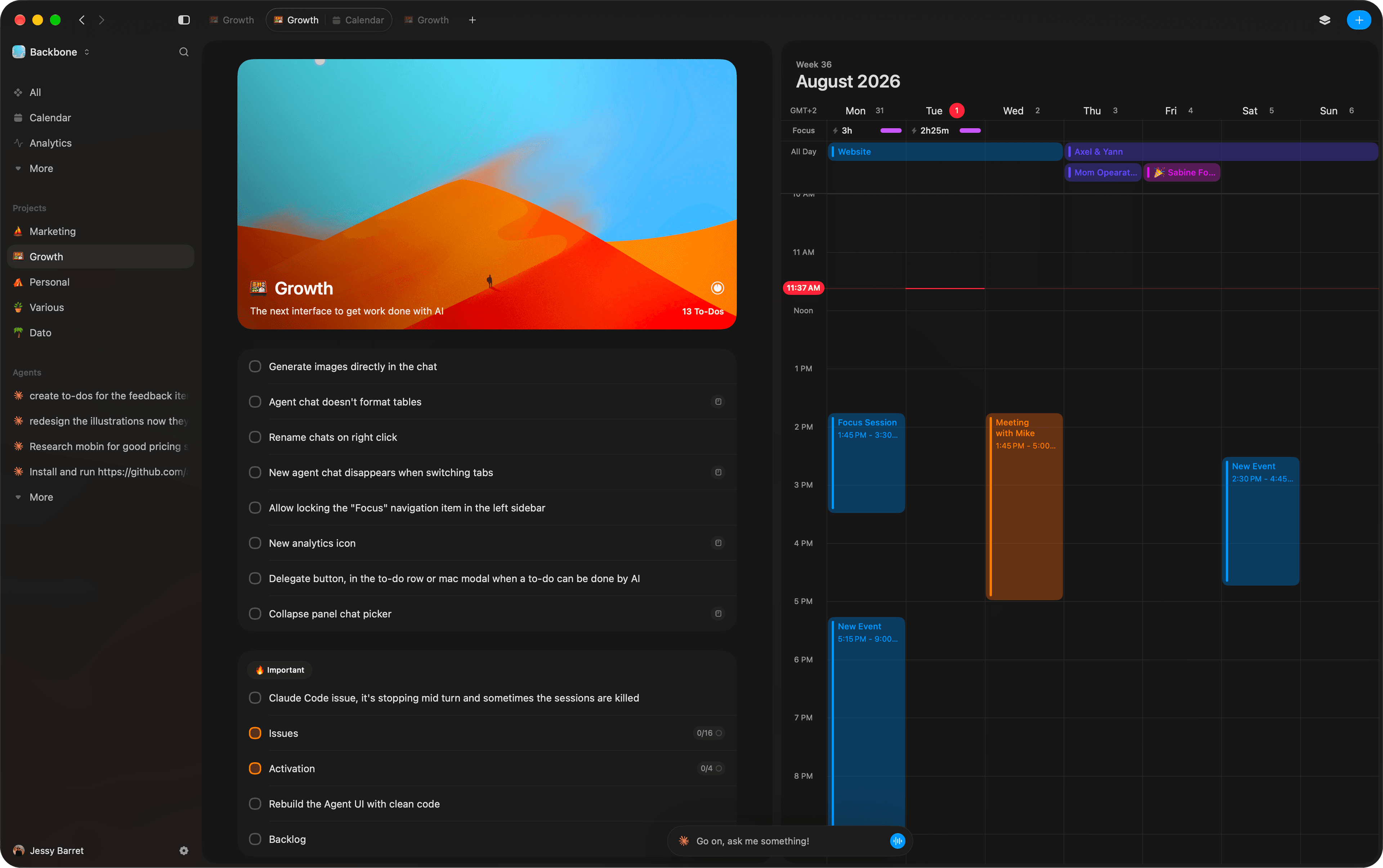 Calesto split view showcase