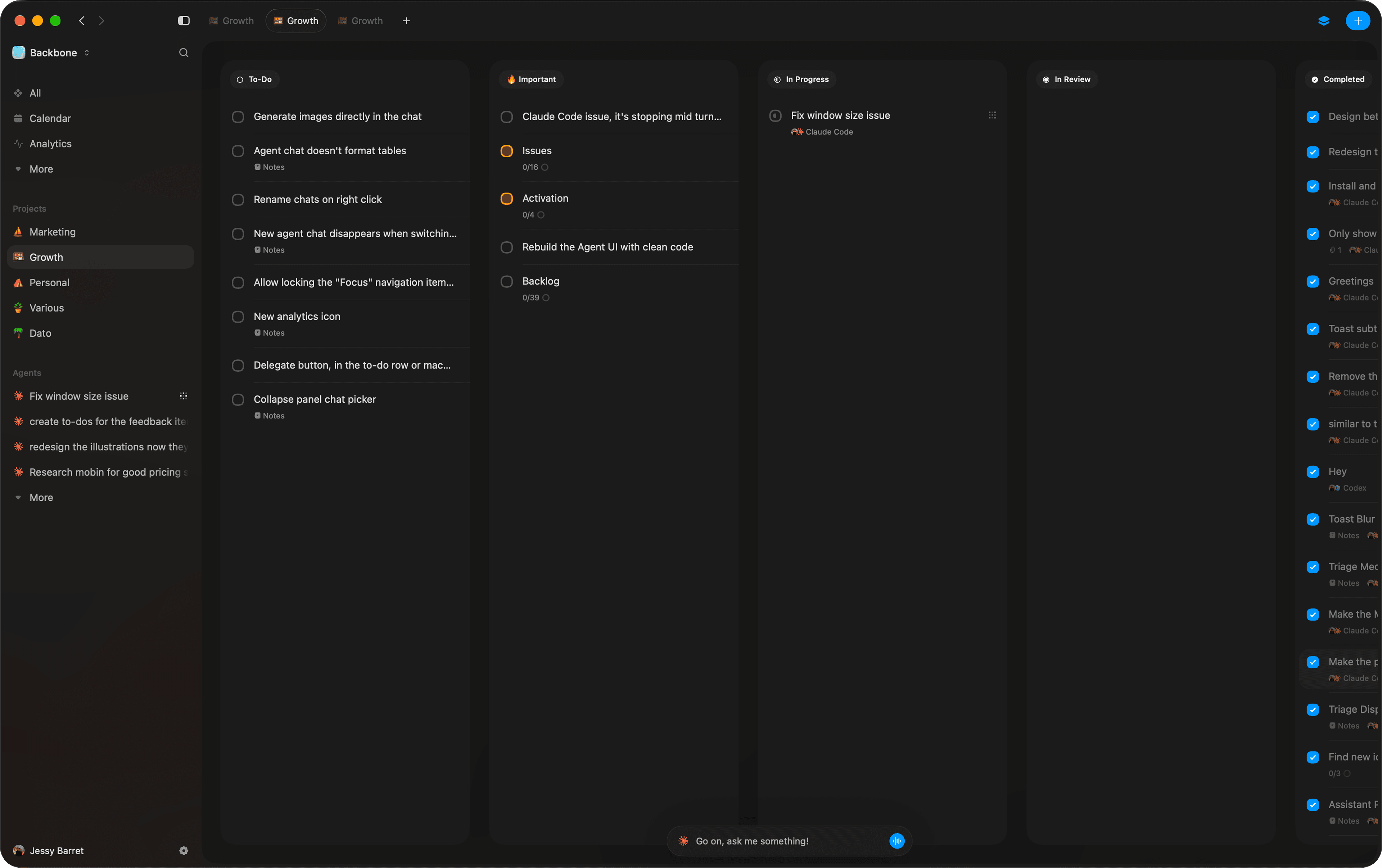 Calesto tasks showcase